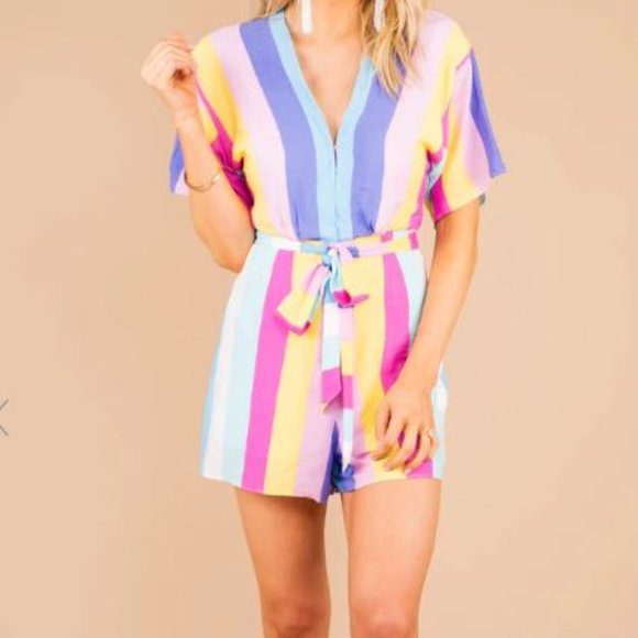 Buddy Love Striped Romper - Size Small - Picture 1 of 6